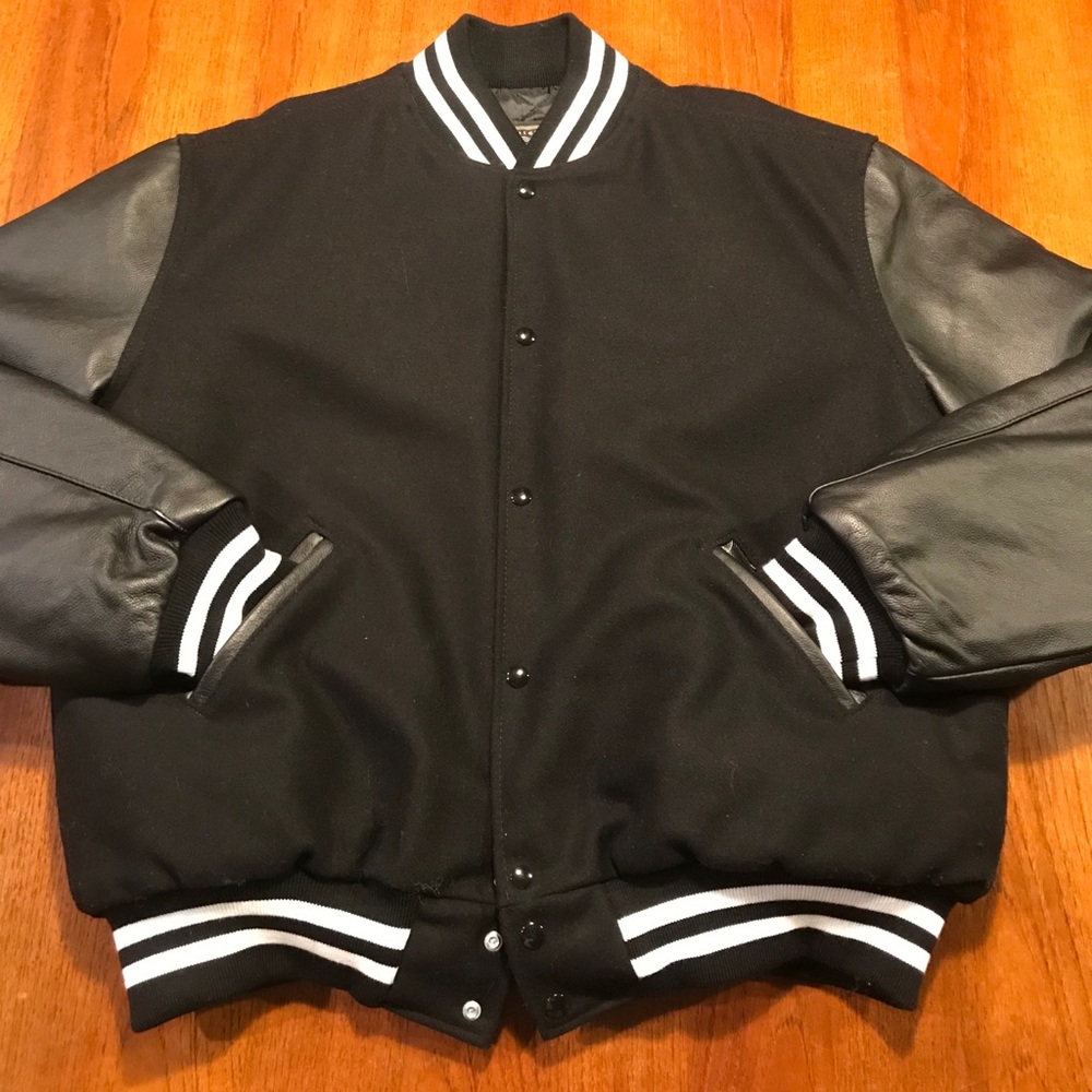 Leather Varsity Jacket - Holloway NWOT - XL